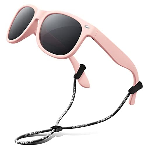 Image of RIVBOS Kids Sunglasses Polarized Rubber UV Protection with Glasses Strap for Boys Girls Baby and Children Age 3-10 RBK004-2