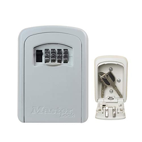 Image of Master Lock Key Safe Wall Mounted, Medium 85 x 119 x 36 mm, Cream, Outdoor, Mounting Kit, for Home Office Industries Vehicles