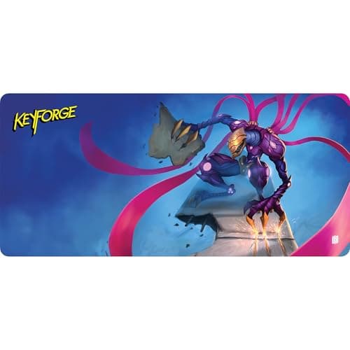 Image of KeyForge: Dis-Clipped Wings Extra-Wide Playmat – 14" x 30" – Durable Rubber Mat with House Brobnar Art – Official KeyForge: Æmber Skies Accessory, Made by Ghost Galaxy
