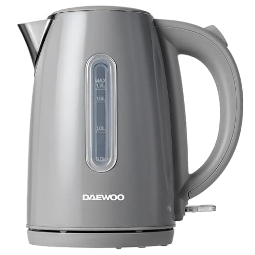 Image of Daewoo Kensington, Jug Kettle Electric, Stainless Steel, Family Size, Fast Boil, Auto Shut Off, 360 Swivel Base, Cord Storage, Power Indicator, Removable Filter For Easy Cleaning, Grey