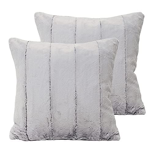 Image of Paoletti Empress Polyester Filled Cushions (Twin Pack), Polyester, Grey