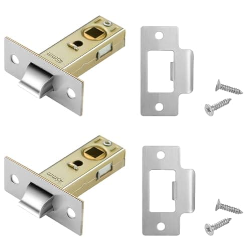 Image of Pimoys 2 Set 45mm Tubular Latch, Internal Door Lock Mortice Latch Polished Door Latch for Sprung Lever Door Handles