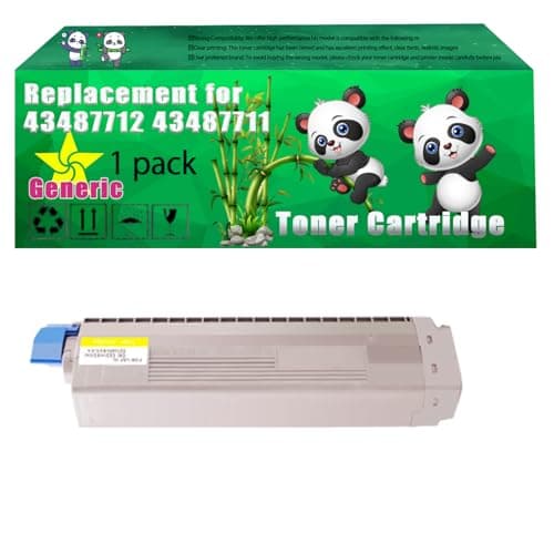 Image of Replacement 43487712 43487711 43487710 43487709 Toner Cartridge Compatible for Okidata OKI C8600 C8600dn C8600dtn C8600n C8800dn C8800dtn Printers (1 Pack Yellow)
