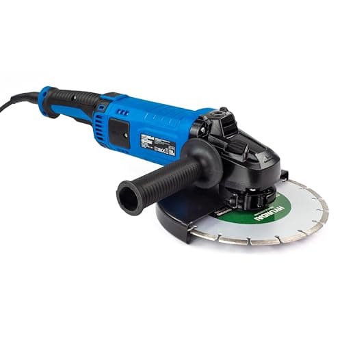 Image of Hyundai 2000W Electric Angle Grinder 230mm 9 Inch Disc, Heavy Duty Mains Grinder for Cutting Grinding Polishing, 230V, 3 Year Warranty