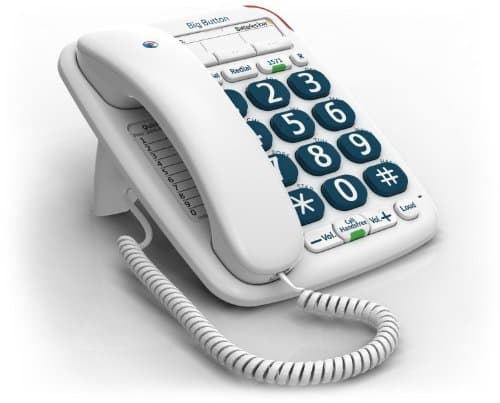 Image of BT Big Button 200 + Telephone - Line cord - Amplified Handset - Home Corded Phone - HANDS FREE SPEAKER PHONE Model - White