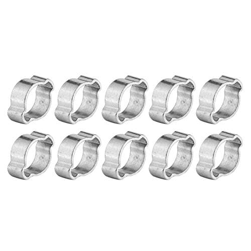 Image of 10 PCS Double Ear O Clips, Ø11-13mm Zinc Plated Stainless Steel Hose Clamps Assorted 2-Ear Fuel & Air Water Silicone Pipe Hose Fasteners Clips(9-11MM)