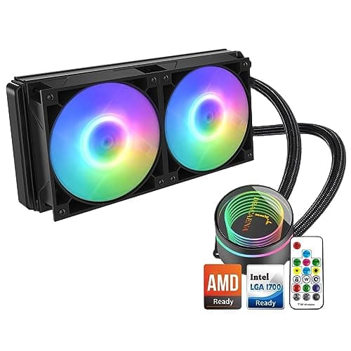 Image of dracaena.io 240mm AIO CPU Cooler - Single, Quiet PWM Fan for Small Form Factor PC with ARGB Controller & Aluminum Radiator - for AMD Ryzen 3/5/7, Intel TDP 180W, LGA 1700/1200/115X (Black)