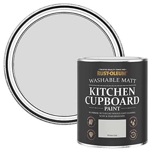 Image of Rust-Oleum Grey Kitchen Cupboard Paint in Matt Finish - Winter Grey 750ml