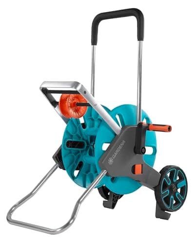 Image of Gardena CleverRoll M Easy: Hose trolley with up to 60 m capacity, especially stable, convenient, robust metal hose guide, anti-drip device, tool-free assembly (18515-20)