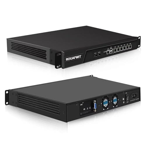 Image of ROUAFWIT Firewall, 19 Inch 1U Rackmount, OPNsense, Network Appliance, i3-3110M, 2 x SFP+ 82599es 10Gbe/6 i226V Lan/2USB/COM/VGA/SIM, DDR3 8G RAM 128G SSD
