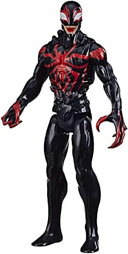 Image of Spider-Man Maximum Venom Titan Hero Miles Morales Action Figure, Inspired By The Marvel Universe, Blast Gear-Compatible Back Port, Ages 4 And Up