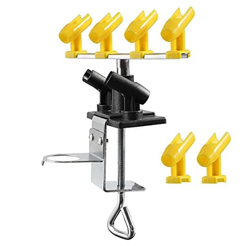 Image of SAGUD Airbrush Holder Clamp-on Style Air Brush Station Stand Kit 360° Rotate Holds Up to 6 Airbrush Guns