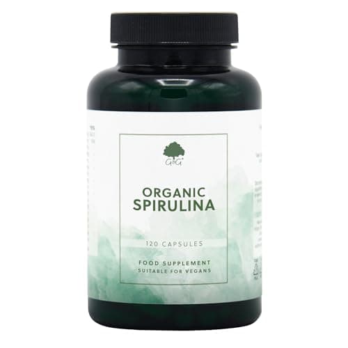 Image of Organic Spirulina Powder Capsules 500mg - 120 Vegan Capsules - Organically Grown in the Mongolian Plateau - Non-GMO, Made in the UK - G&G Vitamins