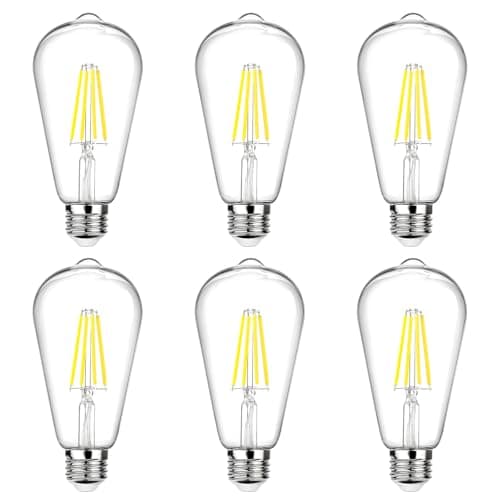 Image of MLOQI 6 Pack E27 LED Bulb, Vintage Light Bulbs, 4W 2700K Squirrel Cage Shaped LED Not Dimmable Bulbs, Edison Screw Bulb, Transparent Screw in Light Bulb（Warm White