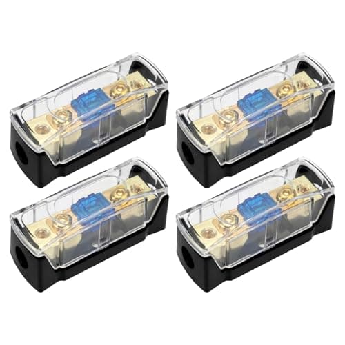 Image of ECSiNG 4 x ANL Mini Car Fuse Holder Solid Power Fuse Holder Plug-in Metal Fuse Holder with 60A Fuse for Motorhomes Caravans Boats and Marine Applications