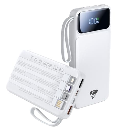 Image of 10000mAh Power Bank, 22.5W PD Fast Portable Charger with 4 Built-in Cables (USB-C/Lightning/USB-A/Micro-USB), 6 Outputs & 3 Inputs for iPhone 17/16/15, Samsung S24/S23, iPad, AirPods