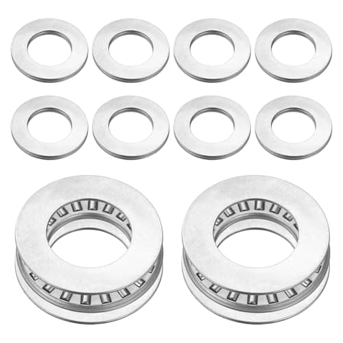 Image of sourcing map 10 Sets NTA916 Thrust Needle Roller Bearings with 20 Washers, Chrome Steel Needle Roller Bearings, ID 9/16", OD 1", Thickness 1/8"