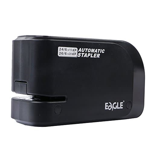Image of Eagle Electric Stapler, Heavy Duty Automatic Stapler, 20 Sheet Capacity, Battery or AC Powered, Black