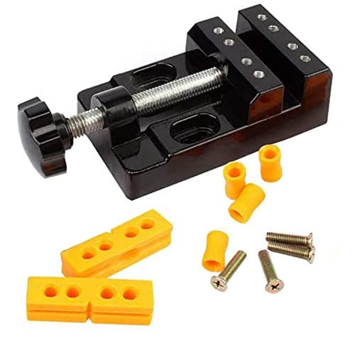 Image of Mini Bench Clamp Flat Table Vice Adjustable Drill Press Vice for DIY Jewelry Walnut Nuclear Drilling Carving Watch Repair Tool