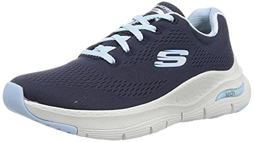 Image of Skechers Women's Arch Fit Big Appeal Sneaker,Navy Knit Mesh / Lt Blue Trim,5.5 UK