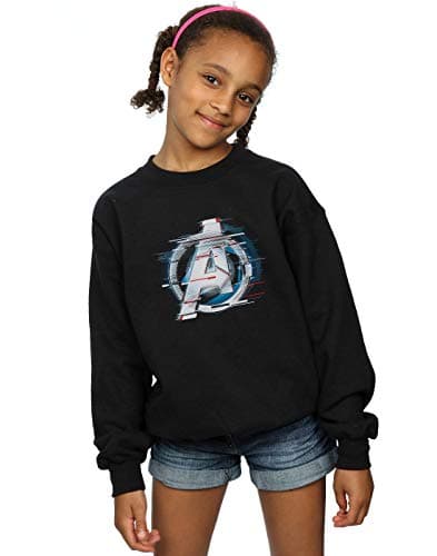 Image of Marvel Girls Avengers Endgame Team Tech Logo Sweatshirt Black 12-13 years