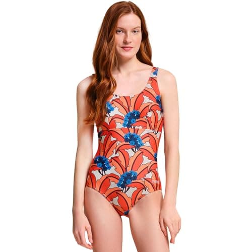 Image of Regatta Womens Orla Kiely Summber Beach Swimming Costume - Orange Tropical - 8