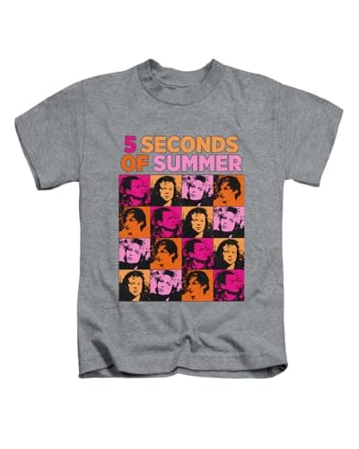 Image of New Spirit Original 5 sos, Colourful Boxes Five Seconds of Summer Novelty pop iconicTee T-Shirt Funny Unisex T Shirt Top Heather Grey
