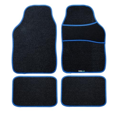 Image of CarMats.co.uk Universal Car Mats - Carpet Right Hand Drive Car Floor Mats (Blue Trim)