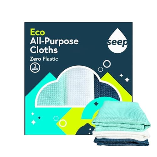 Image of SEEP Eco All Purpose Cloths - Multi-Purpose Lyocell Cleaning Cloth - Dish Cloths - Pack of 3
