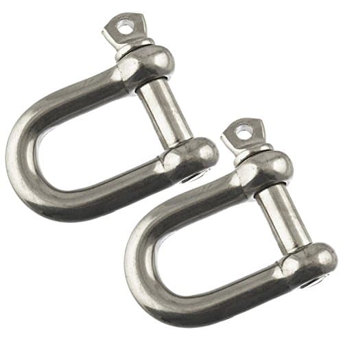 Image of 2 Pack 12mm Galvanised Steel D Shackle Dee Link Chandlery Lifting Towing