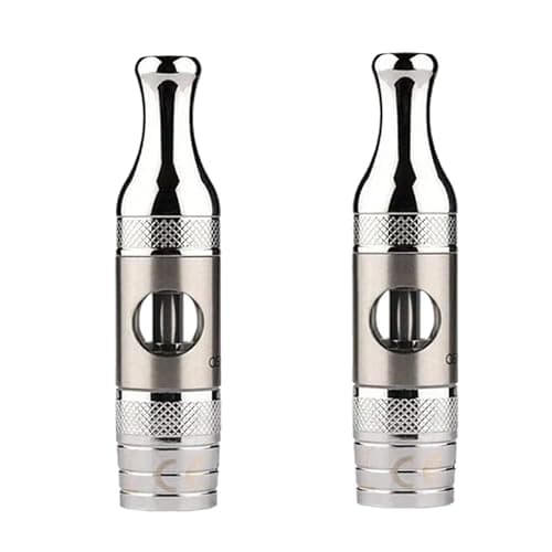 Image of 2 x ET-S Glass Clearomiser, BVC/BDC Coils Compatible, Wickless CE4 style ego tank 2ml (Silver)