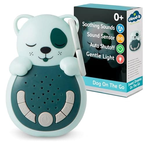 Image of Cloud b Sweet Dreamz Dog - Comforting White Noise Machine Baby Smart Sensor | Auto Shut Off, Soothing Sounds, Eases Fear of Dark - Sleep Aid Baby