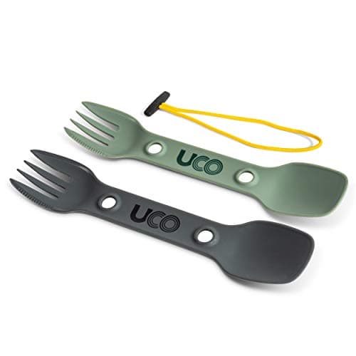 Image of UCO Utility Spork 2 Pack with Tether Green/Coal