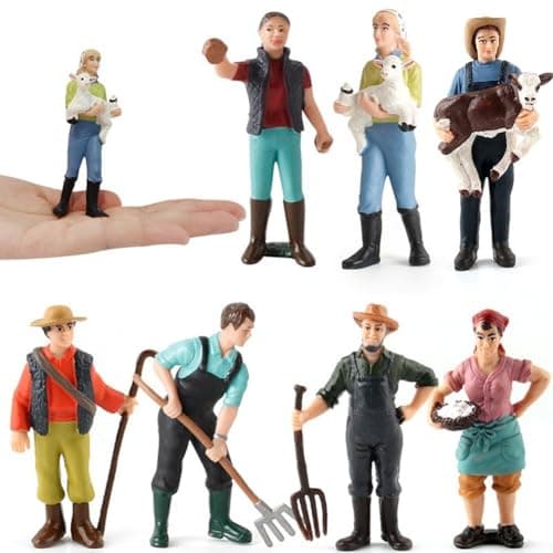 Image of Model People Figures for Farm themed Model Train Layouts, Shepherd and Farmer (ZQ711)
