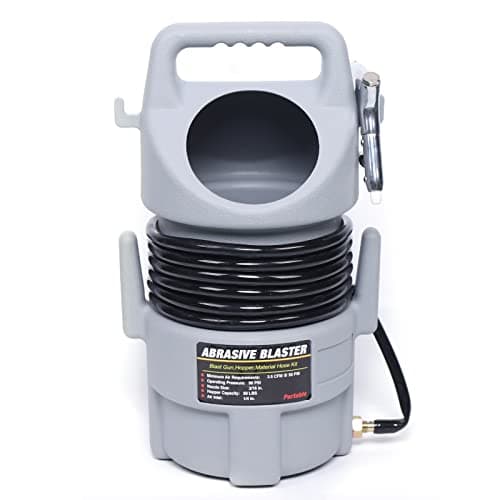 Image of Portable Mobile Sand Blasting, 120 PSI Sand Blaster Air Gun Kit, Portable Shot Blasting Kit with Sandblasting Gun, Pneumatic Connection,Hopper, Allen Key