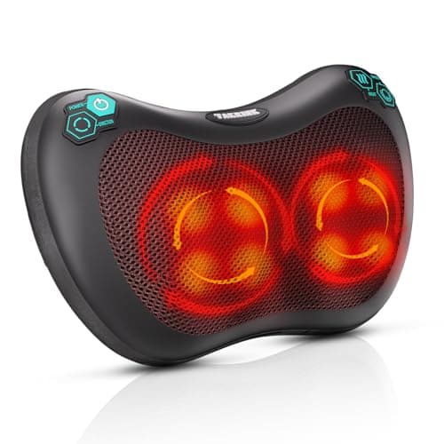 Image of TAKRINK Neck Massager Pillow Back Massage Shiatsu Massager with Heat 8 Deep Tissue Kneading Nodes 3 Speeds 2 Directions for Lower Back Neck Shoulders Muscle Pain Relief Use at Home Car