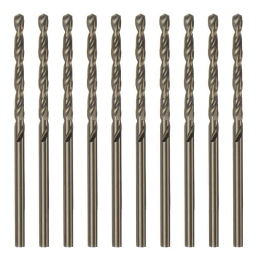 Image of sourcing map 10pcs Cobalt Jobber Drill Bits 2.5mm / 0.098" M35 High Speed Steel HSS Twist Drilling Bit Tool for Stainless Steel Copper Wood Plastic and other Hard Materials