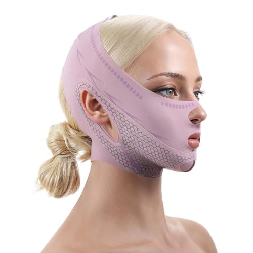 Image of Hpmjz V Line Lifting Mask Reusable Face Strap Chin Strap for Sleeping Adjustable Double Chin Reducer Breathable Chins Up Patch V-Shaped Face Mask for Women Girls Cheeks