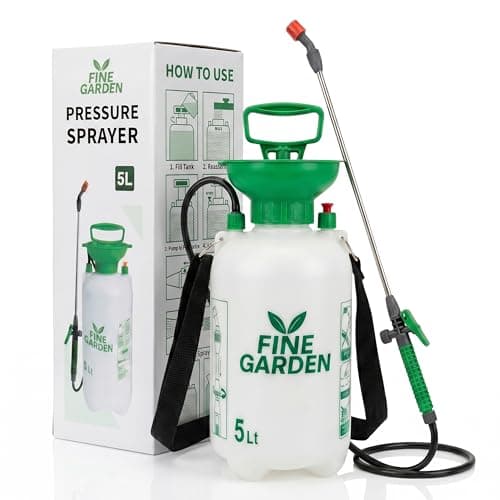 Image of Fine Garden 5L Garden Sprayer | Pressure Sprayer Pump With Adjustable Lance, Nozzle & Shoulder Strap | Weed Sprayer Pump for Weed Killer, Patio Cleaner, Ideal with Pesticides, Insecticides, Fungicides