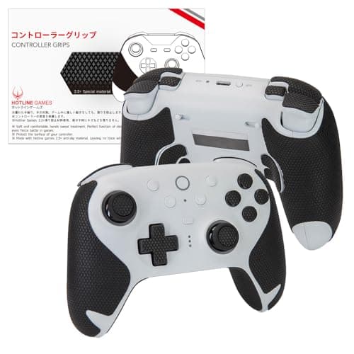 Image of HOTLINEGAMES Controller Grips Compatible with 8Bitdo Ultimate 2 Bluetooth Controller Accessories, Soft Skin Kit, Anti-Slip Grip Tape, Sweat-Absorbent, Easy to Apply (Handle Grips + Buttons + Triggers)