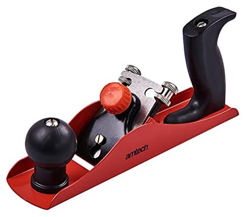 Image of Amtech - 9¼in Smoothing Plane, Cast Iron Body with 45mm Carbon Steel Blade, Ergonomic Handles for Smooth Finishing on Wood