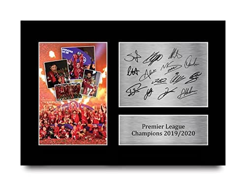 Image of HWC Trading A4 Liverpool Premier League Champions 2019/2020 Gifts Printed Signed Autograph Pictures for Football Fans and Supporters - A4