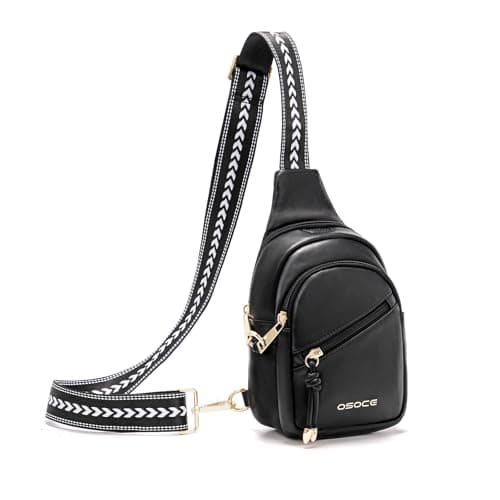 Image of OSOCE Crossbody Bag with Anti-Theft Crossbody Bag Women RFlD Pocket, Small Shoulder Bag with Anti-Theft Zipper Clips, Adjustable Strap, Perfect for Shopping and Travel.(Black)