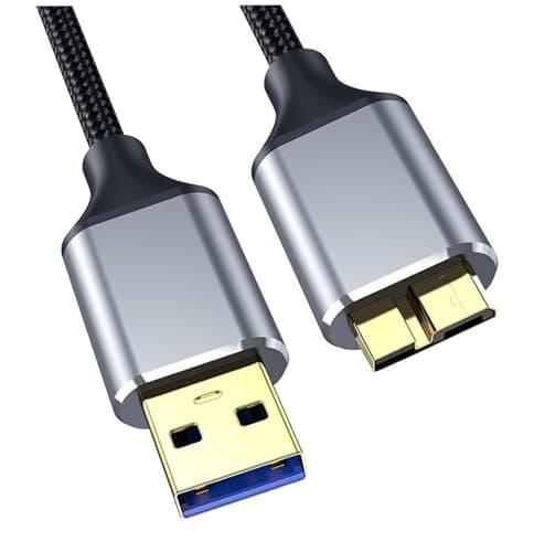 Image of Hard Drive Cable 0.5M USB 3.0 A to Micro B 5Gbps Compatible with Portable External Hard Drive, Western, WD Elements,Seagate Expansion,Toshiba Canvio, LaCie, Maxtor, Samsung,Camera etc
