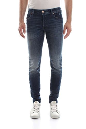 Image of Diesel Men's Buster L.32 Pantaloni Tapered Fit Jeans, Blue (Dark Blue), W36/L32 (Manufacturer size: 36)
