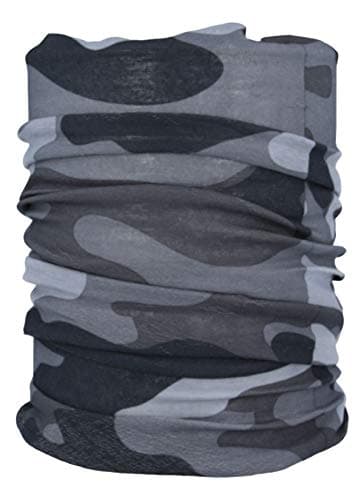 Image of Multifunctional Headwear Neck Scarf Bandana Balaclava Face mask Headband Hairband Tube Gaiter Stretch Snood for Sports Yoga Running Cycling Hiking (Camo Grey)