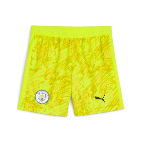 Image of PUMA Kids Manchester City Shorts Goalkeeper 2025/26 - Yellow - Size: 11/12 Years