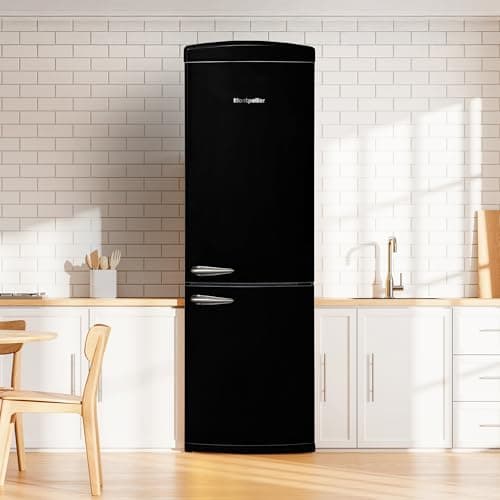 Image of Montpellier MAB190K No Frost Retro Black Fridge Freezer