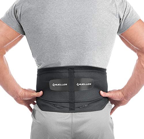 Image of Mueller Adjustable Lumbar Back Brace with Removable Pad – Back Support Belt for Men and Women – One Size Fits Most Adults 28”–50” – Supportive Brace for Lower Back Discomfort – Black