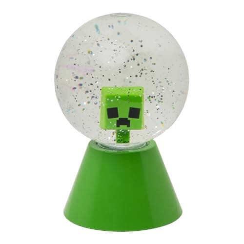 Image of Paladone Minecraft Creeper LED Glitter Ball, Officially Licensed Colour Changing LED Snow Globe for Kids and Teens, Gaming Merchandise, Compact Design